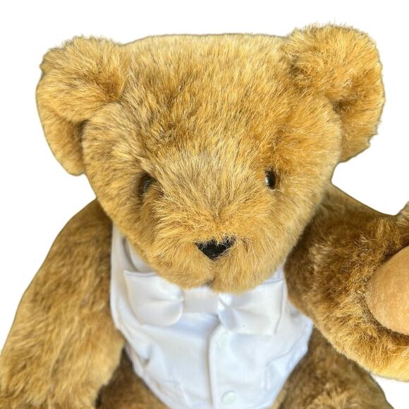 Vermont Wedding Teddy Bear Brown Groom White Tux 16” Articulating Legs Arms NICE - Picture 14 of 16